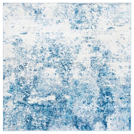 Safavieh 5 x 5 ft. Brentwood Contemporary Square Power Loomed Rug Ivory & Navy BNT822B-5SQ